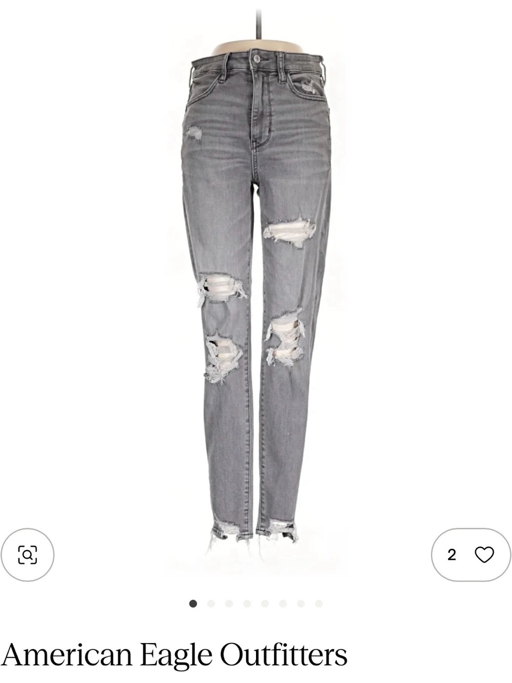 American Eagle Outfitters Distressed Skinny Jeans - Grey